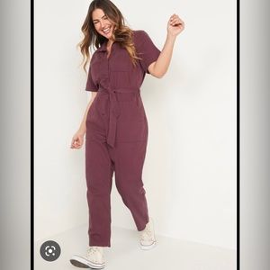 Old Navy Women’s Short Sleeve Utility Boilersuit/ Jumpsuit/ Coveralls - XL